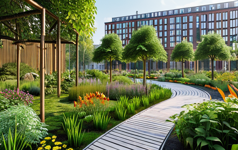 **

`Urban park design in Warsaw, Poland, showcasing sustainable solutions, rain garden, native plants, modern architecture in background, sunny day, professional photography, 8K, detailed, vibrant colors`

**